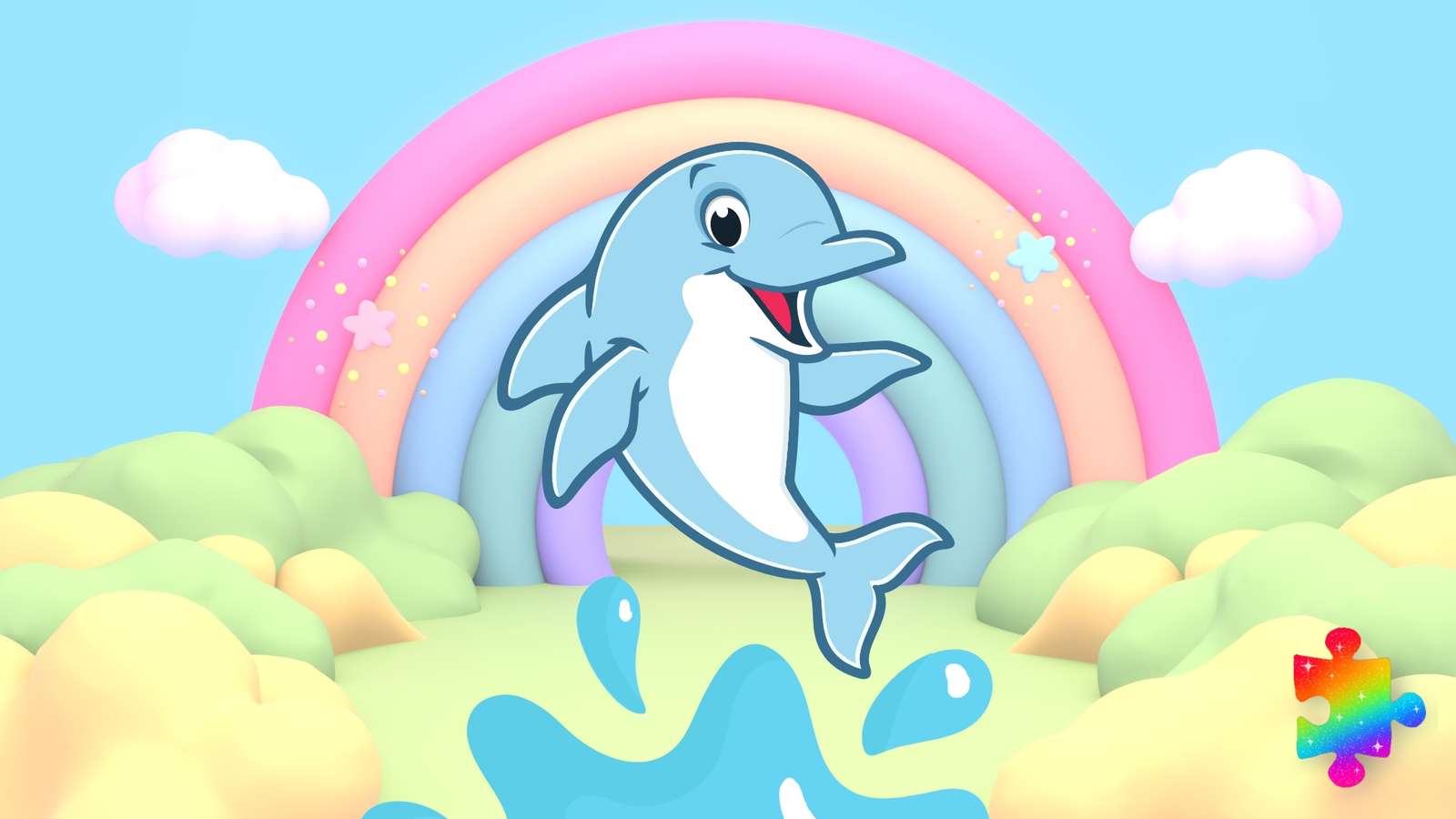 Tęczowy Delfin puzzle online