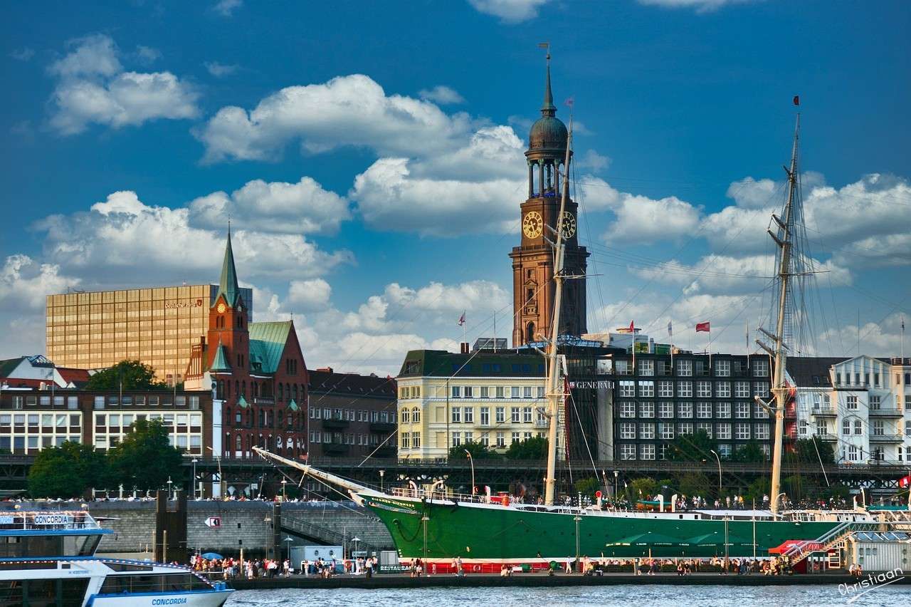 Hamburg, port, Niemcy. puzzle online