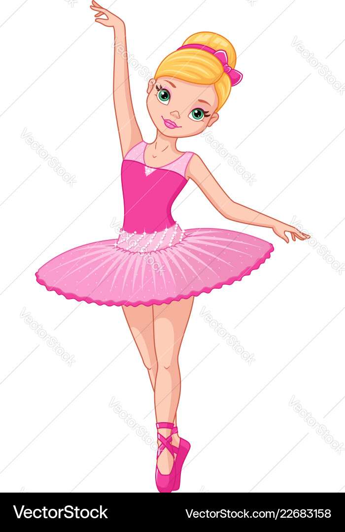 Beautiful pink ballerina vector image puzzle online