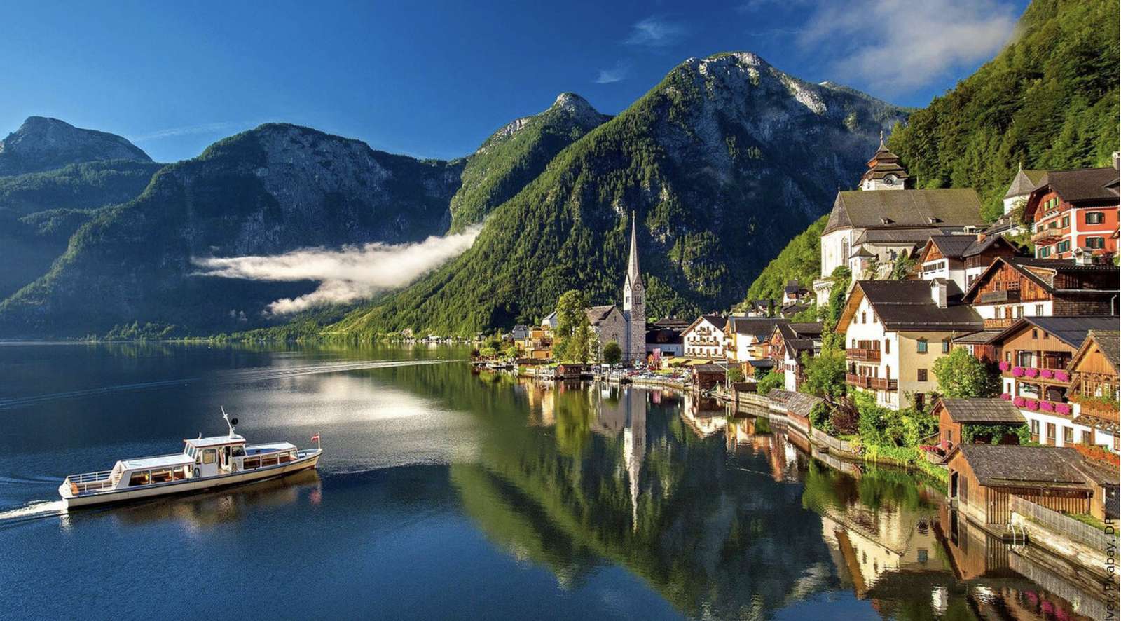 Jezioro Hallstatt w Austrii puzzle online