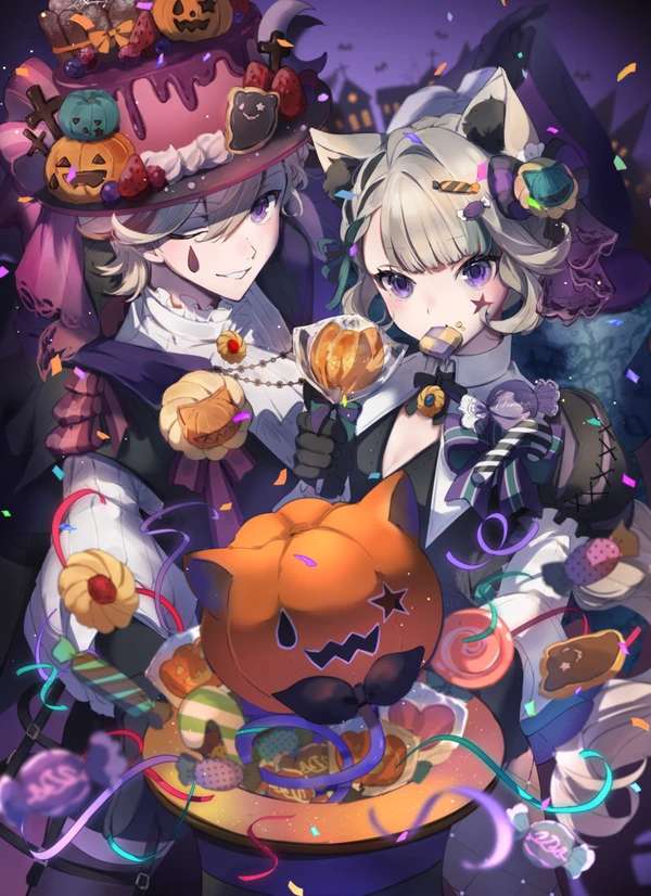 Lyney i Lynette na Halloween Genshin puzzle online