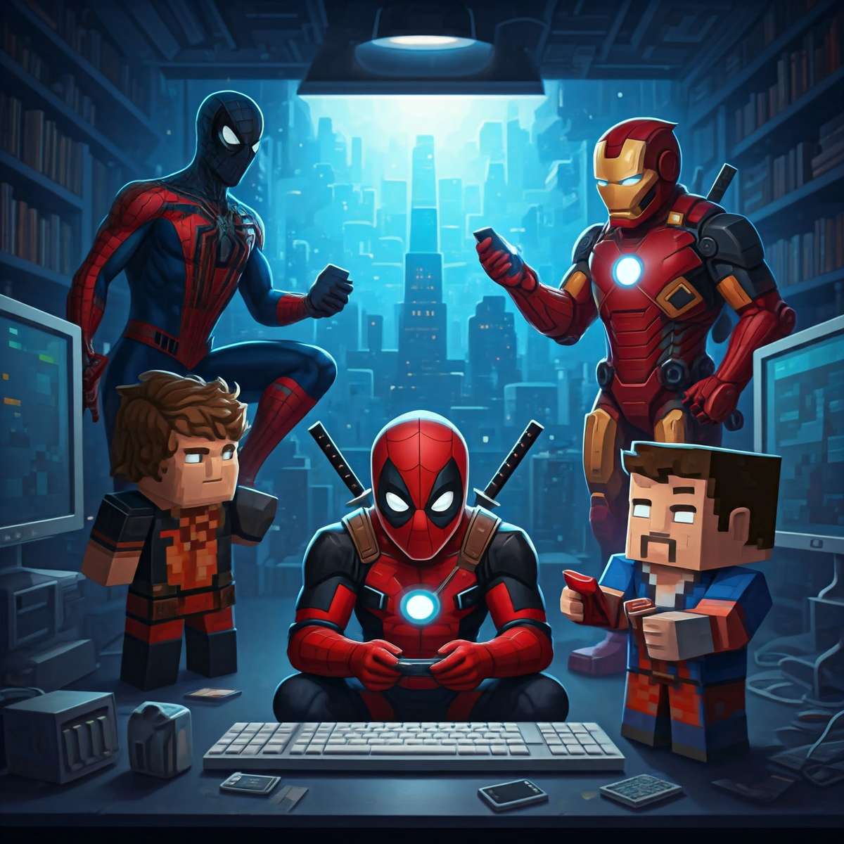 Spiderman, Ironman i Deadpool puzzle online