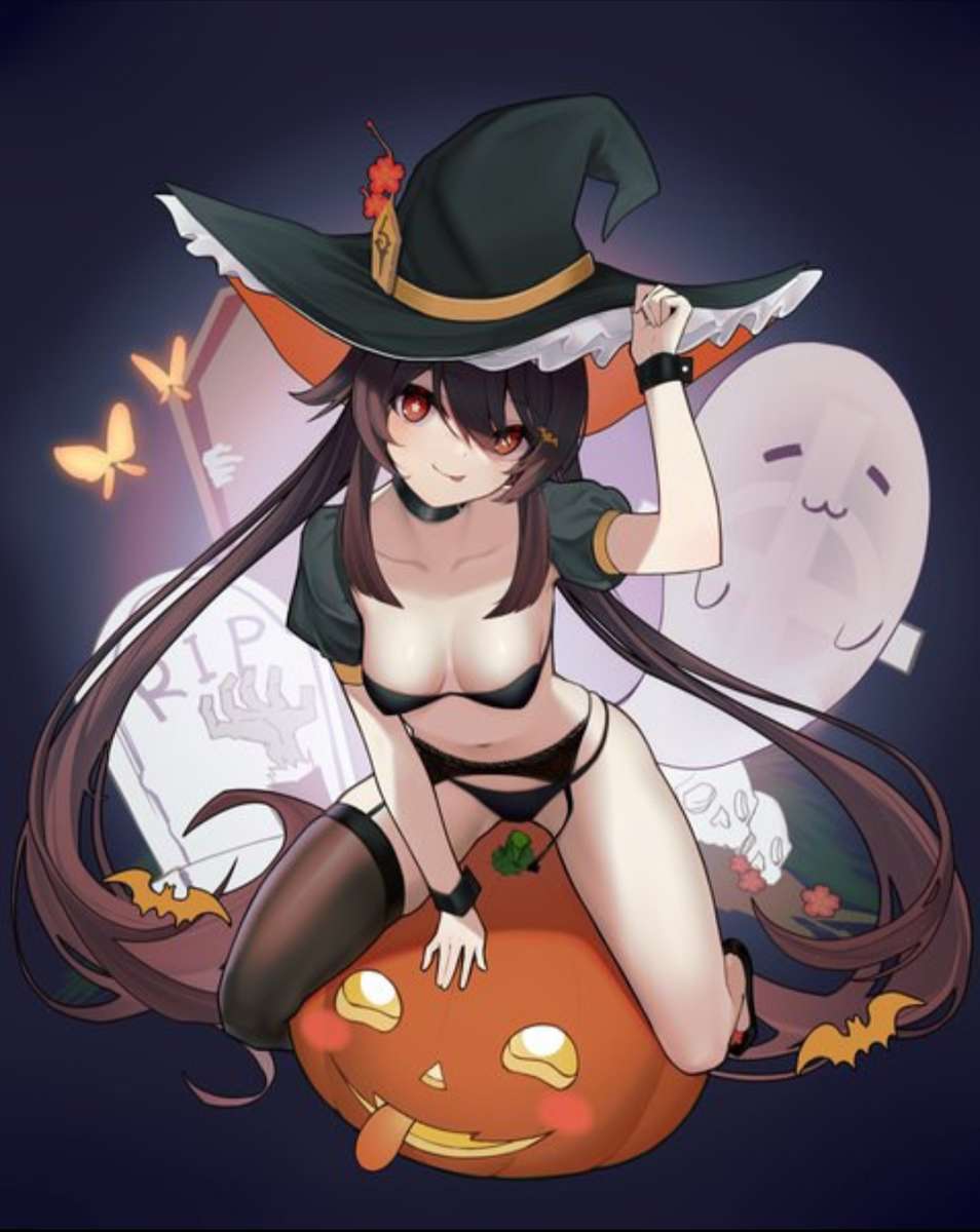 Wiedźma Hu Tao Halloween Genshin puzzle online