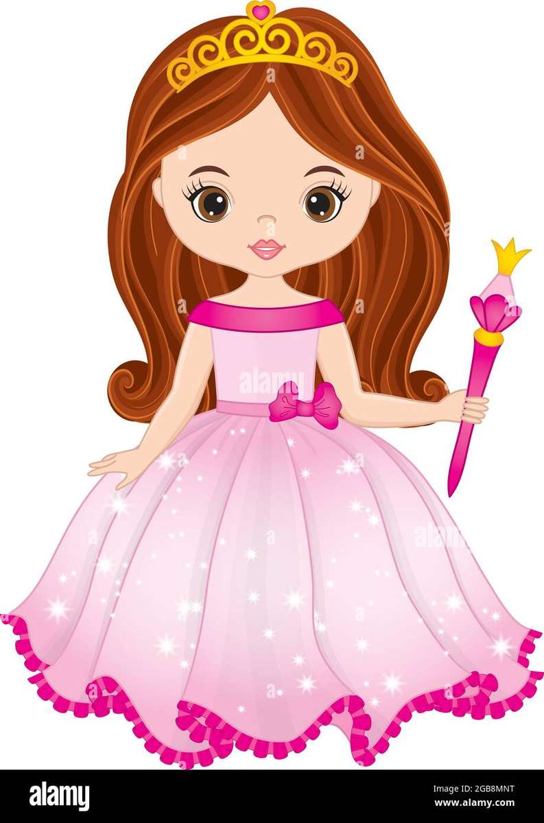 Vector Beautiful Princess Wearing Pink Dress and T puzzle online