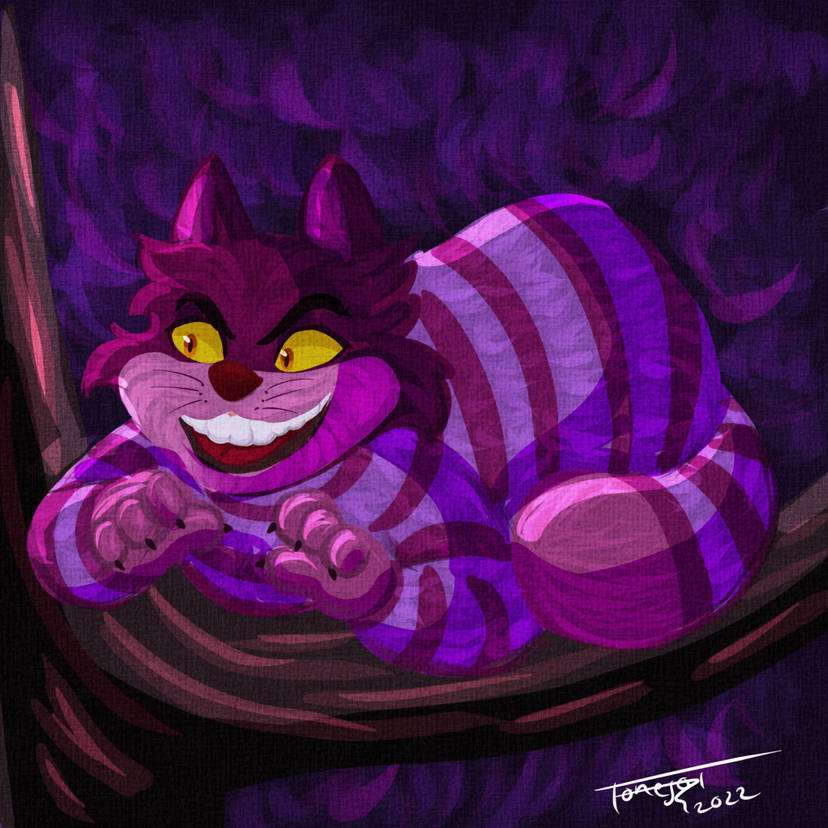 Ładne fanart Cheshire cat puzzle online