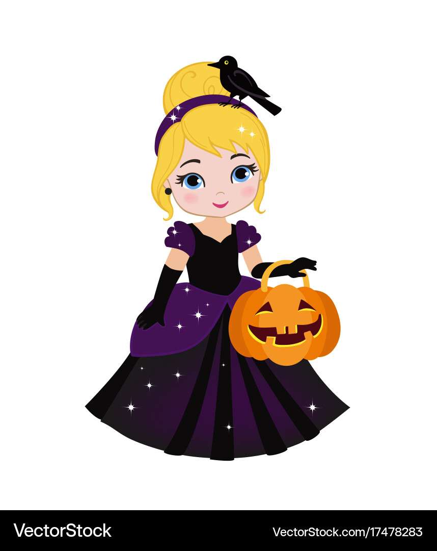 Beautiful halloween princess Royalty Free Vector I puzzle online