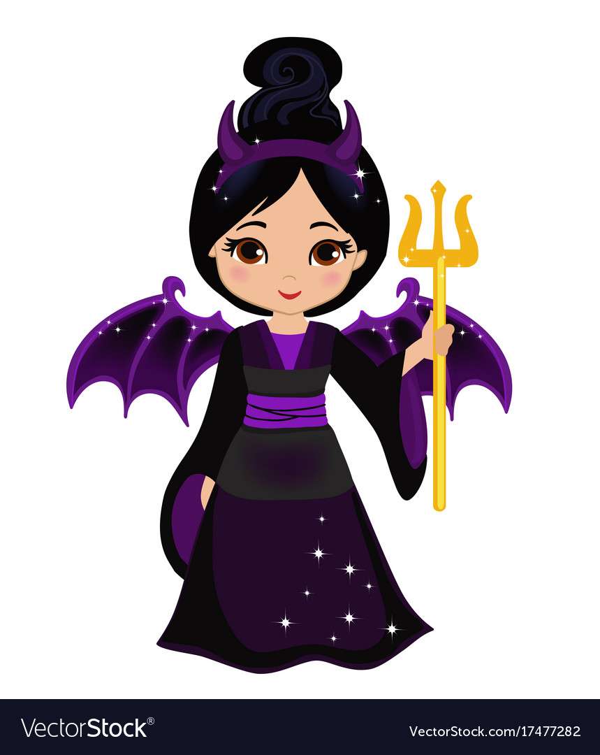 Beautiful halloween princess Royalty Free Vector I puzzle online