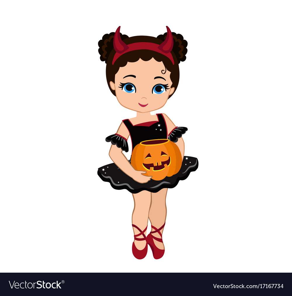 Halloween kids vector image puzzle online