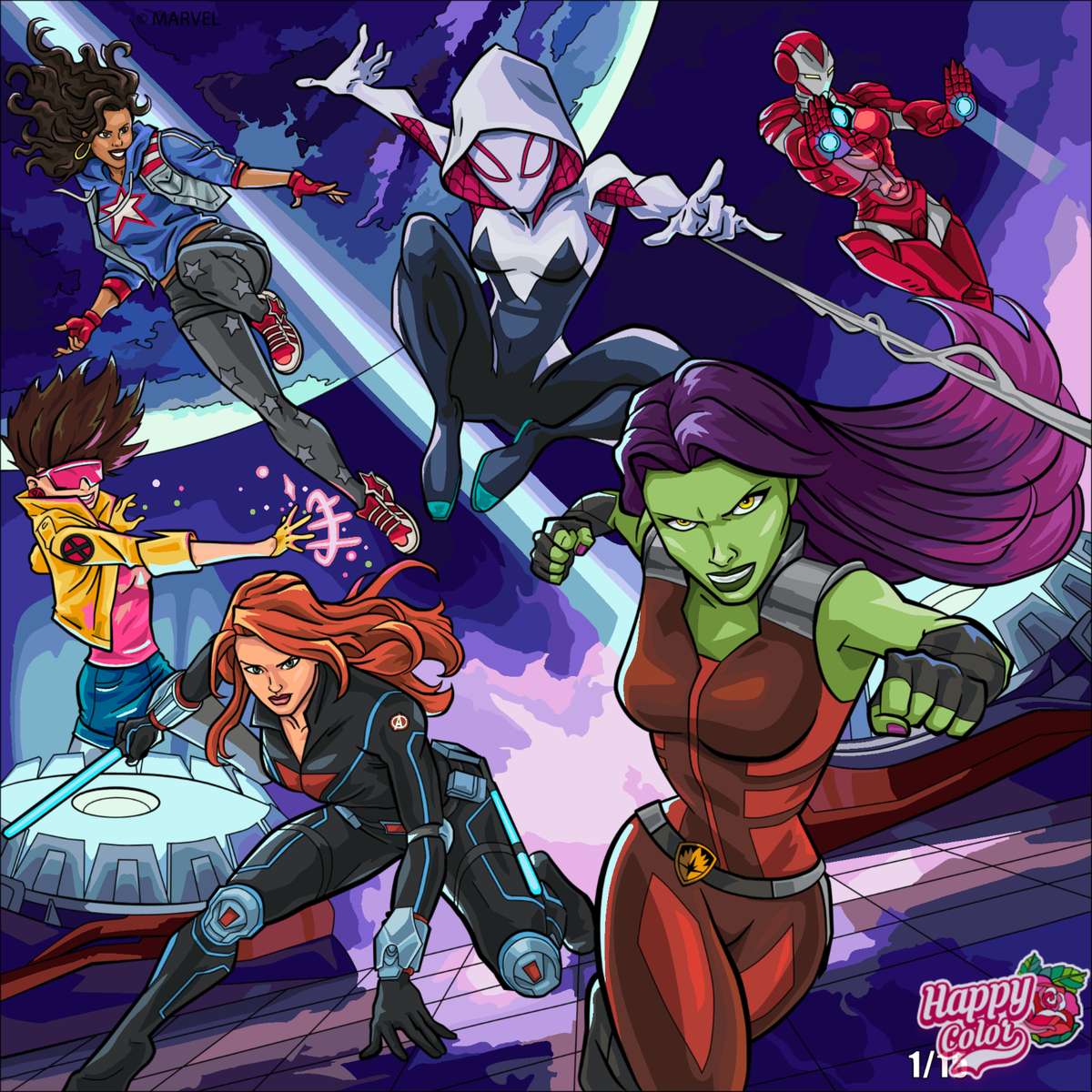 Anime kobiety z Marvel puzzle online