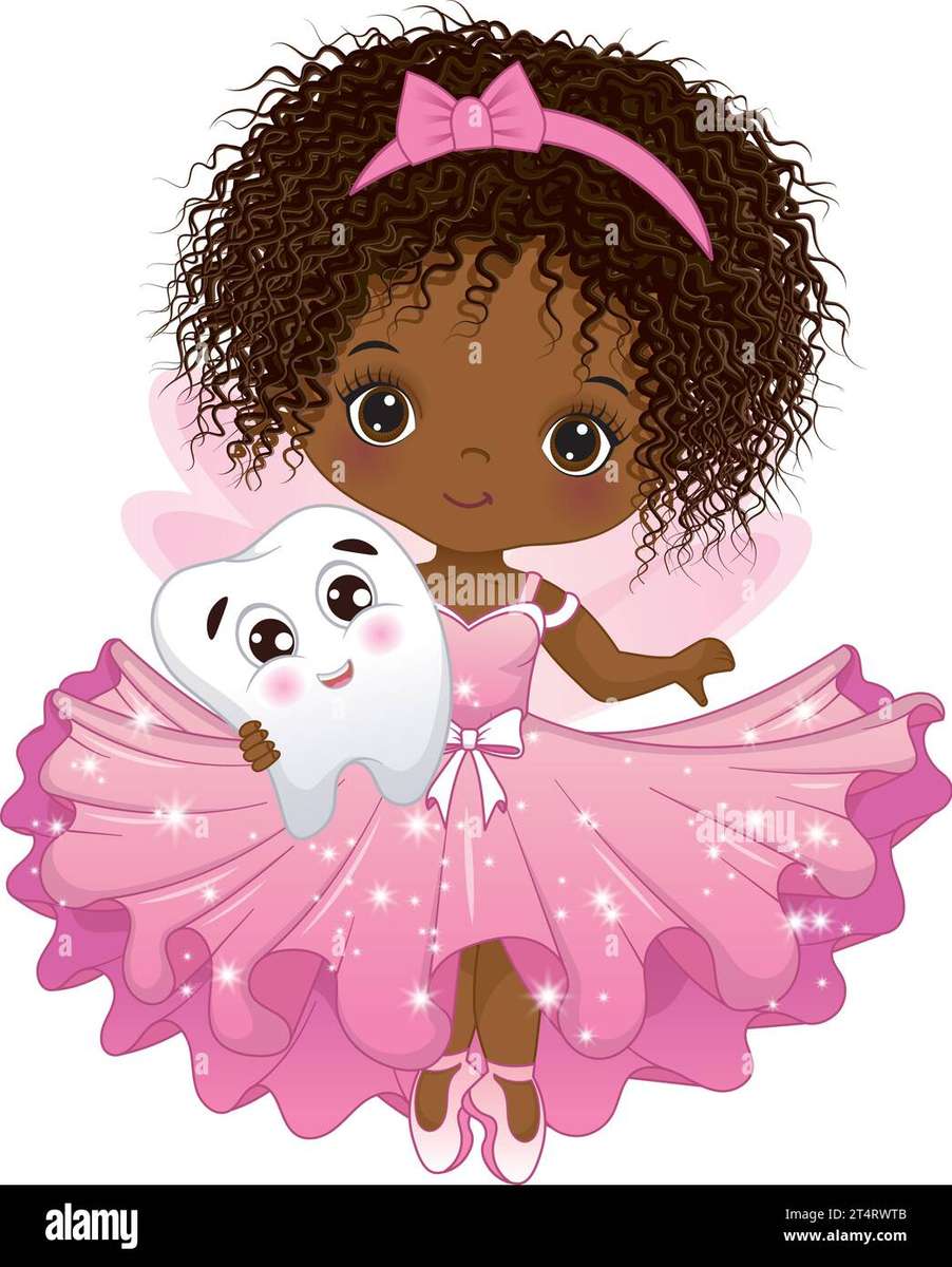 Vector Cute African American Tooth Fairy with Toot puzzle online