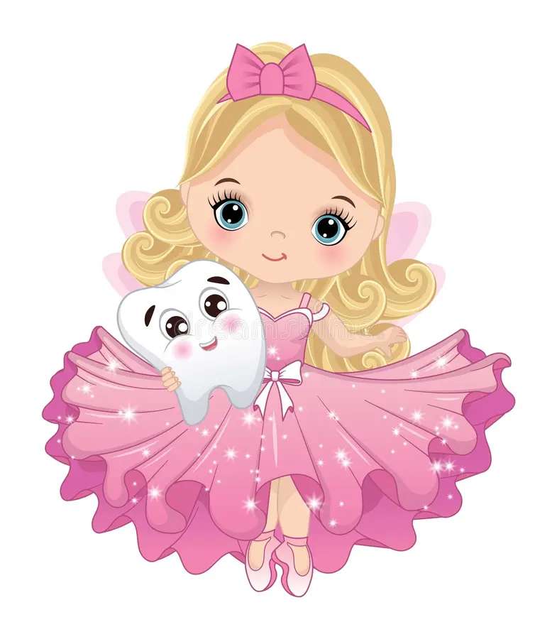 Vector Cute Little Tooth Fairy with Tooth Stock Ve puzzle online