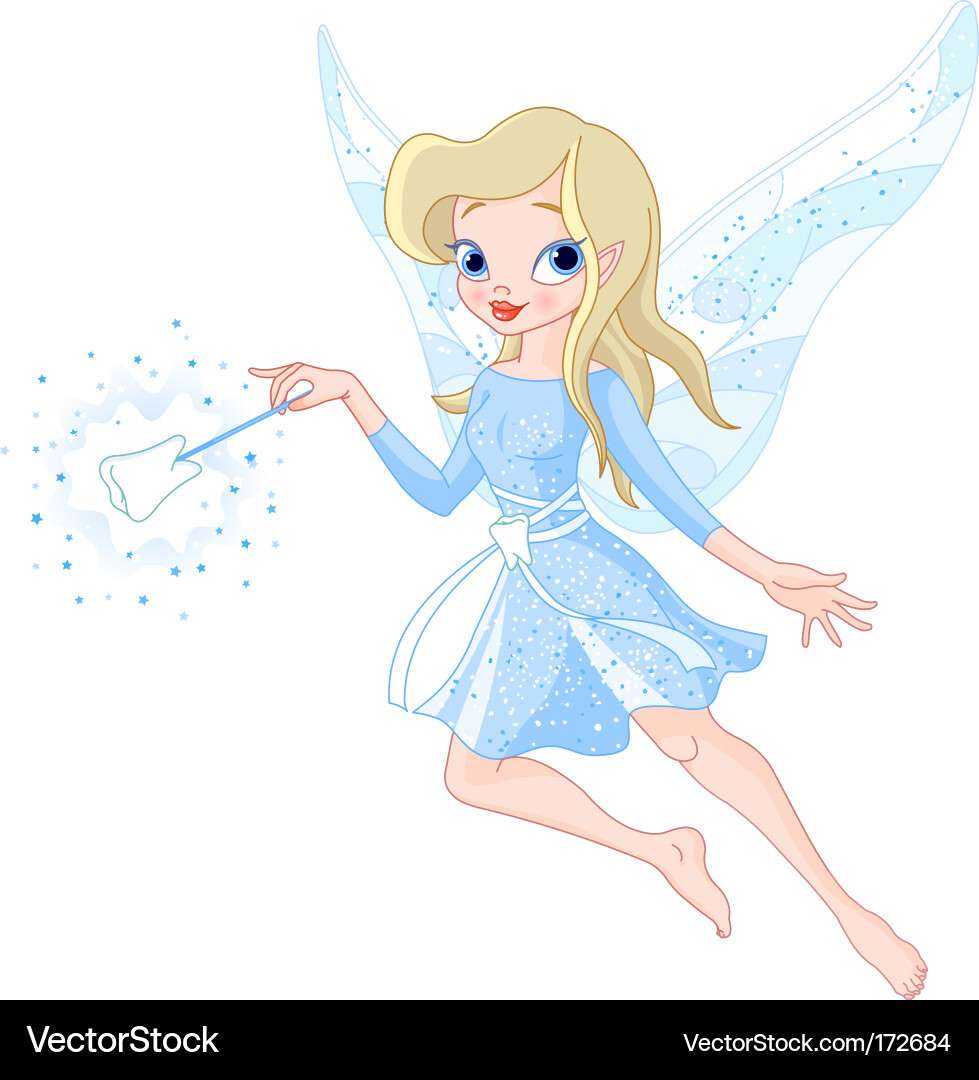 Tooth fairy with magic wand Royalty Free Vector Im puzzle online