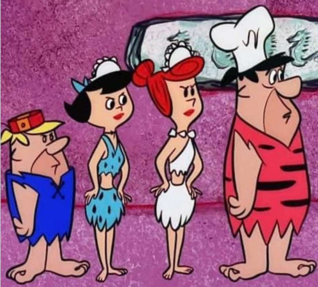 Flintstonowie i Rubbles w telewizji. puzzle online