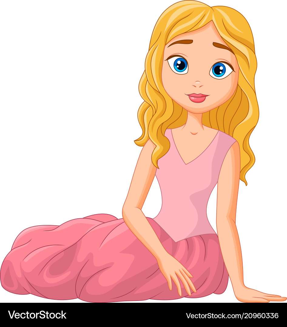 Cartoon of beautiful princess Royalty Free Vector puzzle online