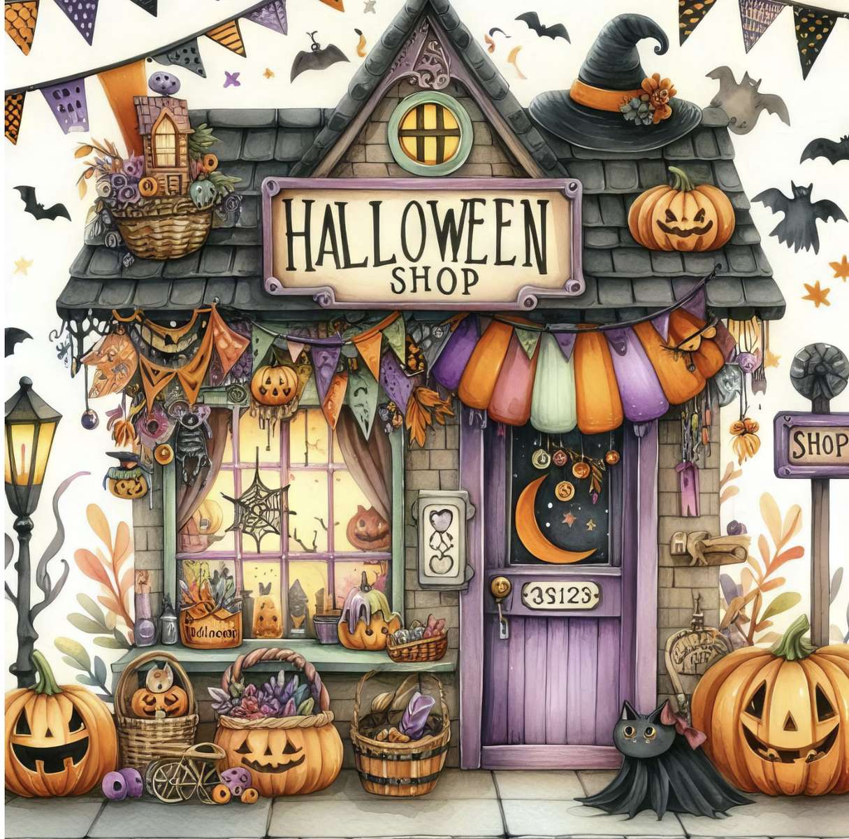 sklep Halloweenowy puzzle online