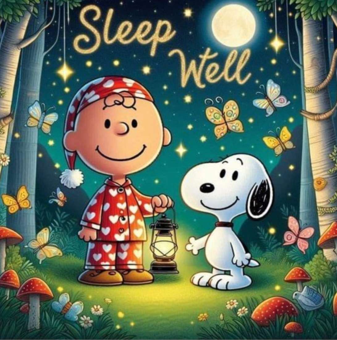 Chuck i Snoopy wybierają się na nocny spacer puzzle online