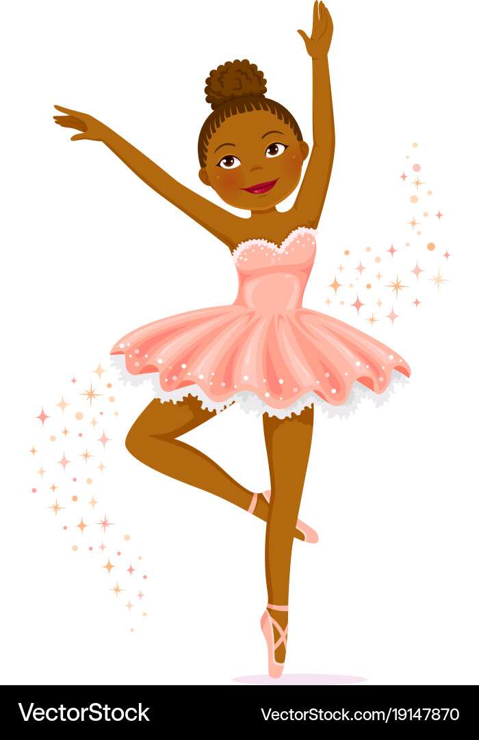 Dark skinned ballerina Royalty Free Vector Image puzzle online