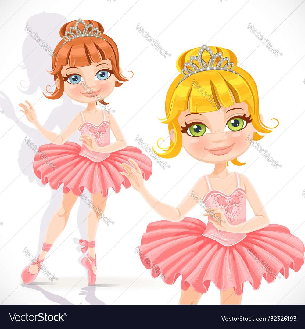 Beautiful little ballerina girl in pink dress Vect puzzle online