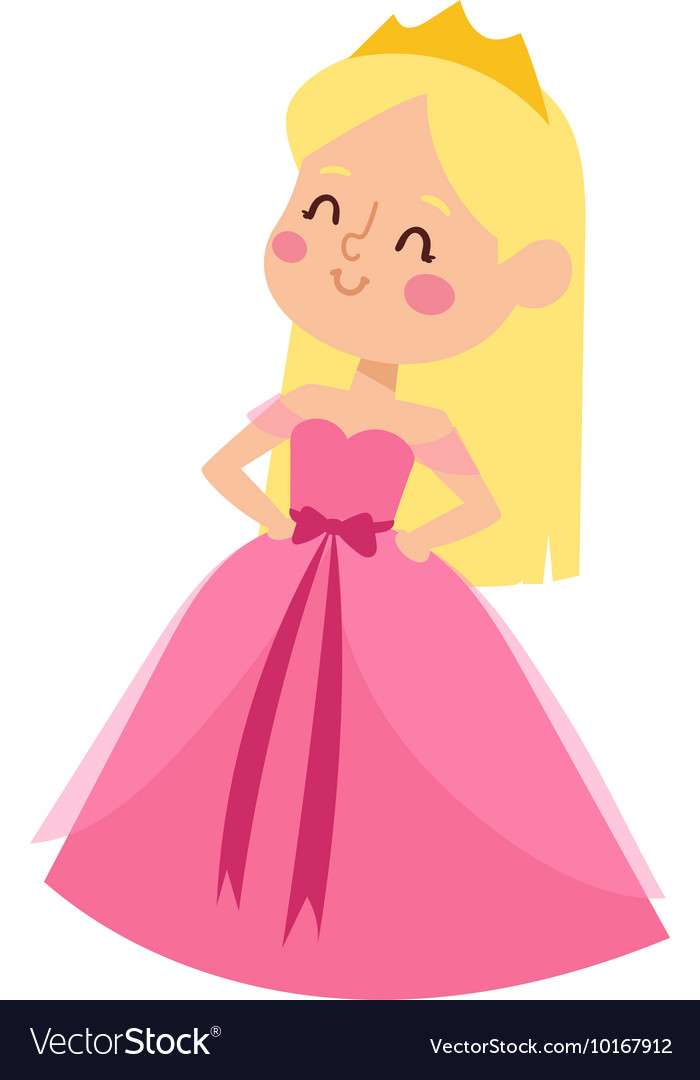 Princess character isolated vector image puzzle online