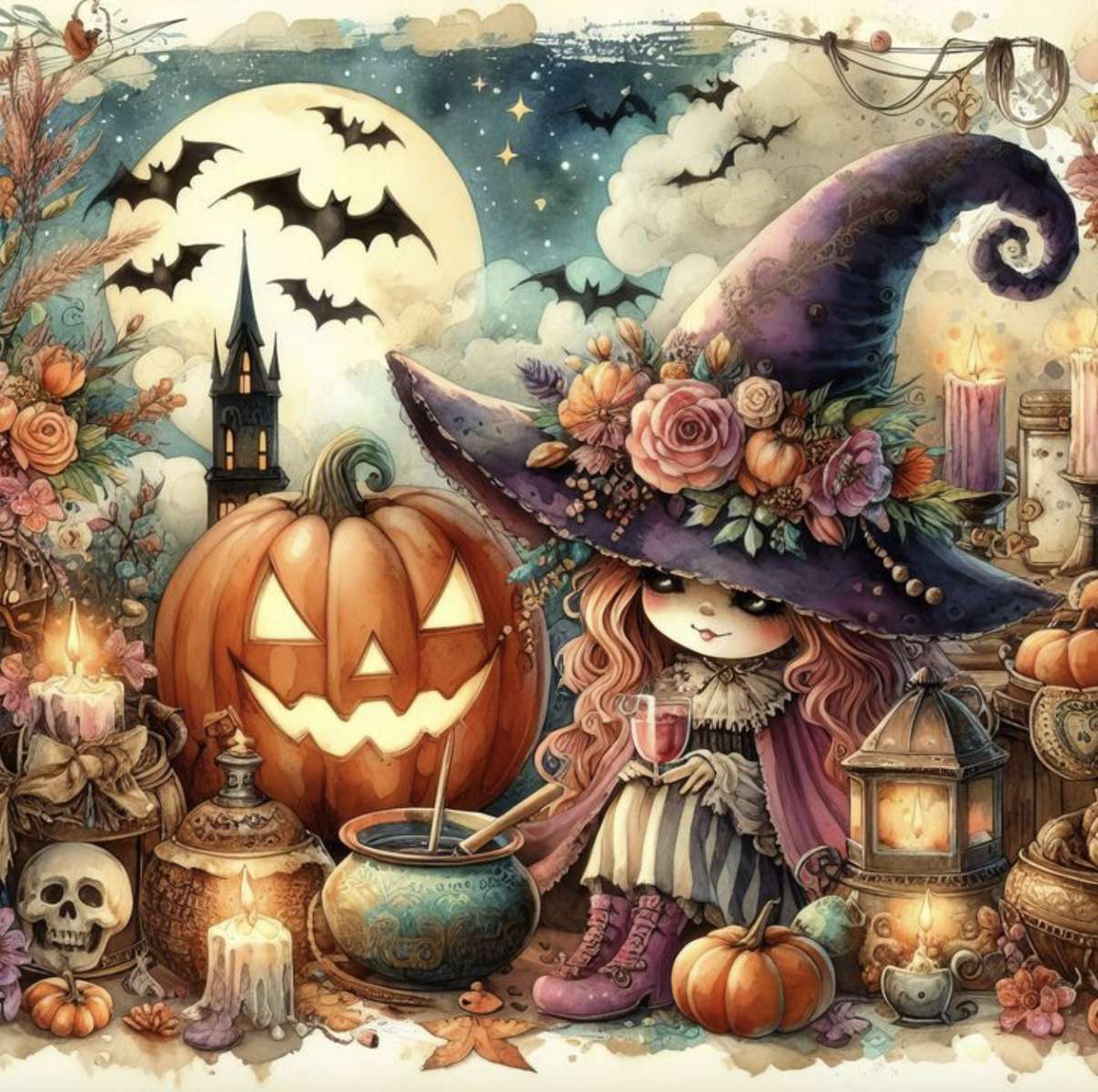 Mała Halloweenowa Czarownica puzzle online