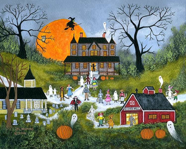 Halloween w miasteczku puzzle online