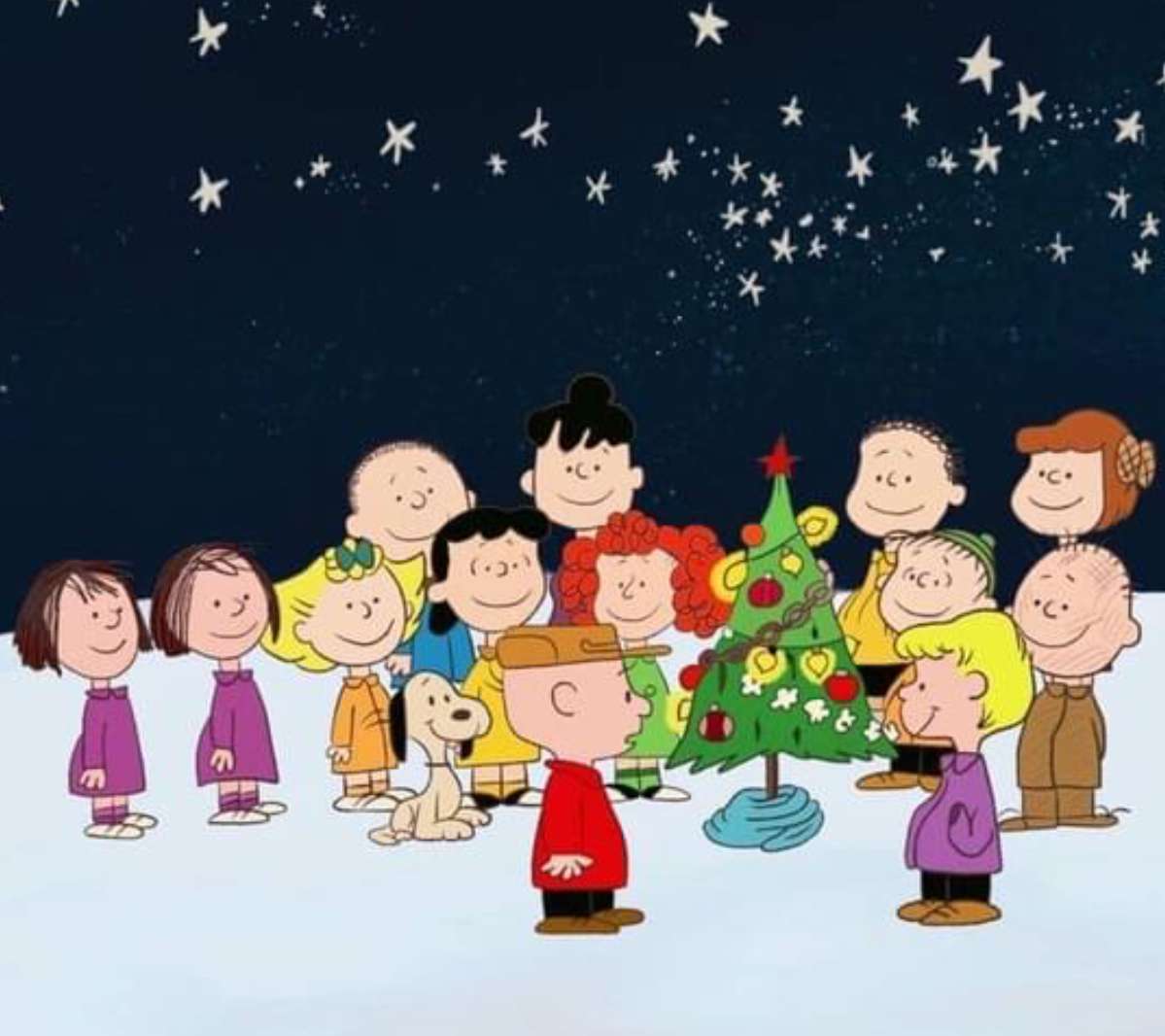 Charlie Brown spędza Boże Narodzenie z gangiem Schulza puzzle online