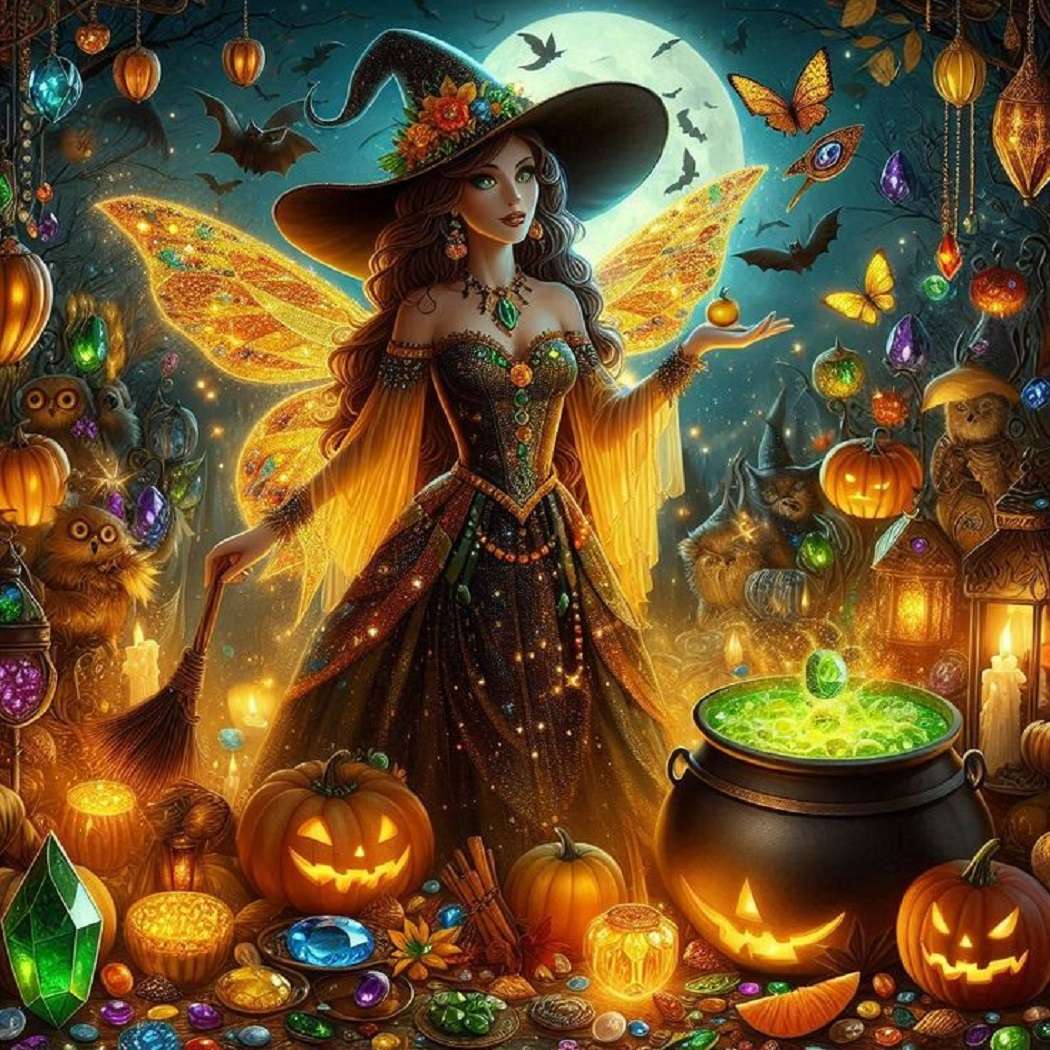 Wróżka na Halloween puzzle online