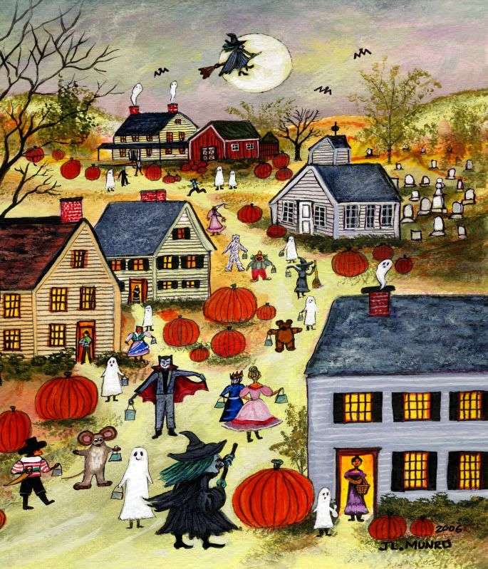 Halloween w miasteczku puzzle online