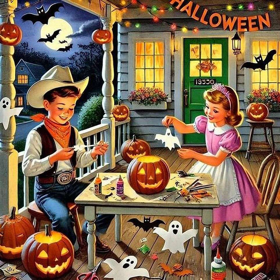 Vintage Halloween puzzle online