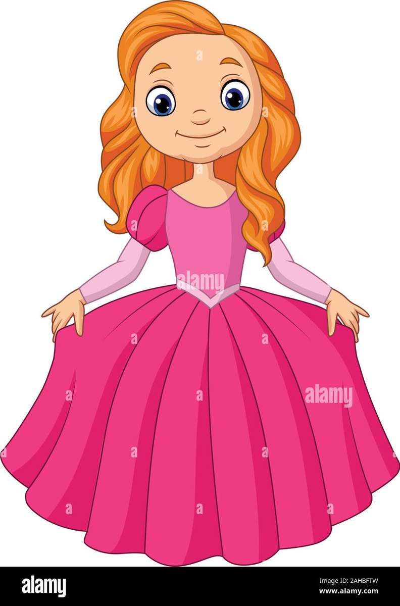 Cute little princess isolated on a white backgroun puzzle online