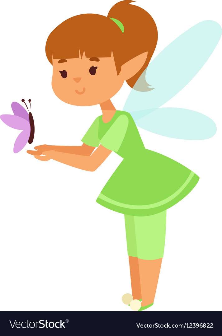 Fairies cartoon character vector image puzzle online