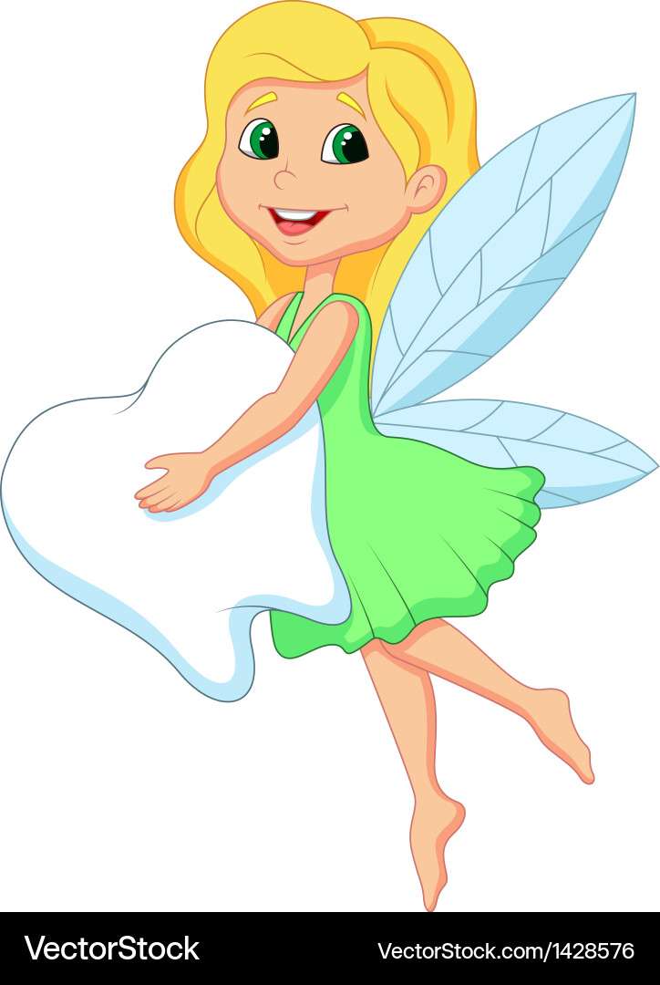 Cartoon a cute tooth fairy flying vector image puzzle online