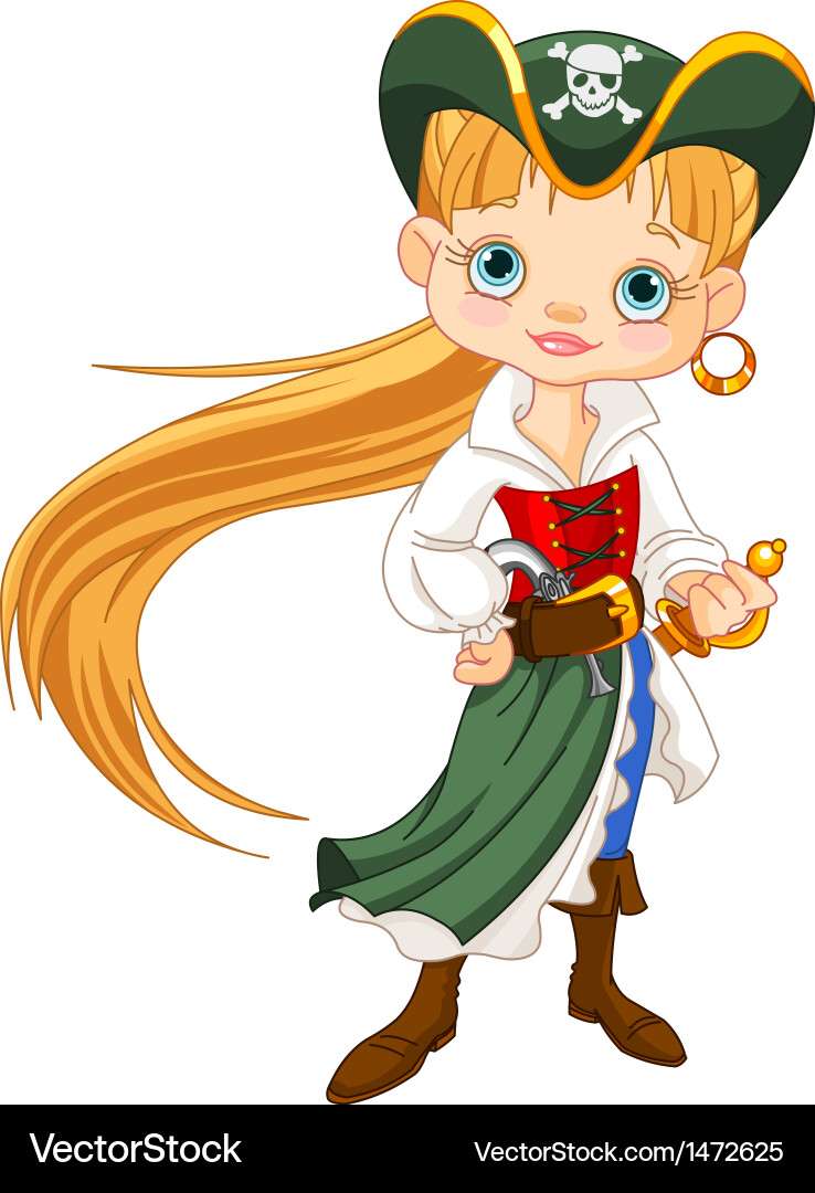 Pirate girl vector image puzzle online