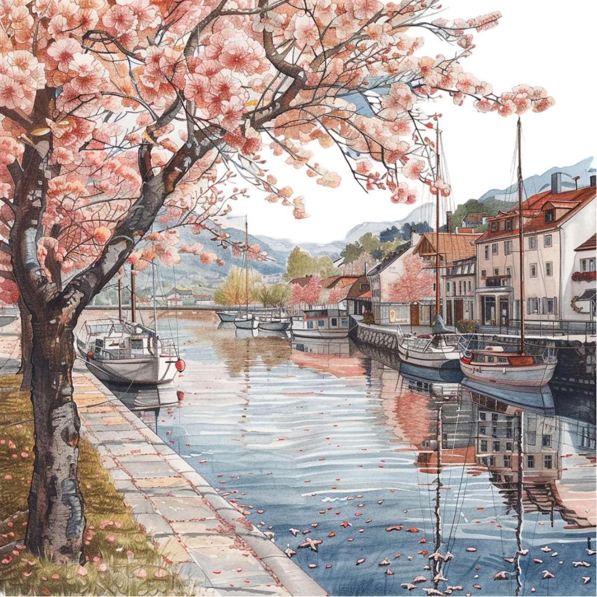 Łodzie Spring Harbor puzzle online